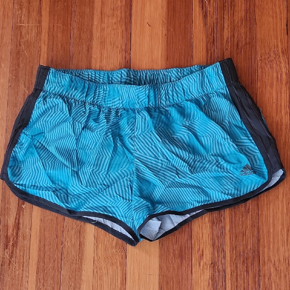 Adidas Women's Teal and Black Athletic Shorts